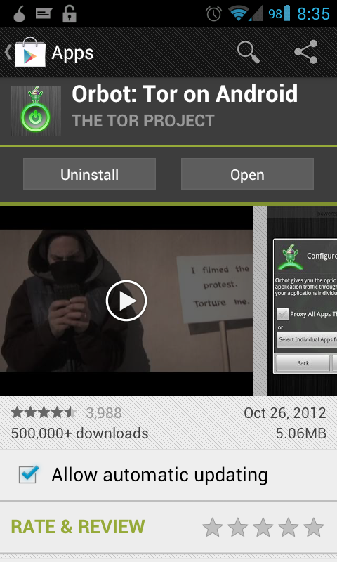 Orbot in Google Play