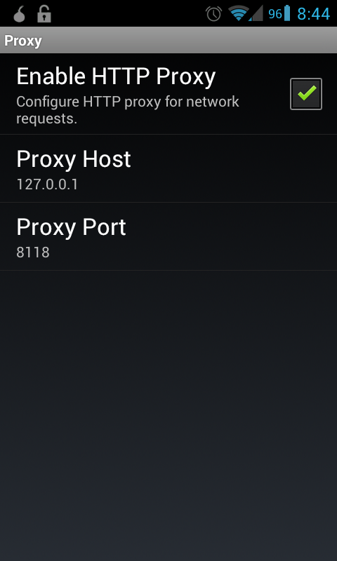Twitter app proxy settings