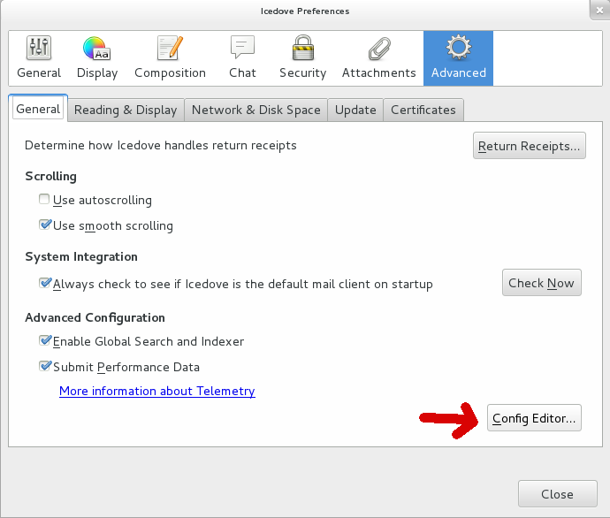 Thunderbird Config Editor
