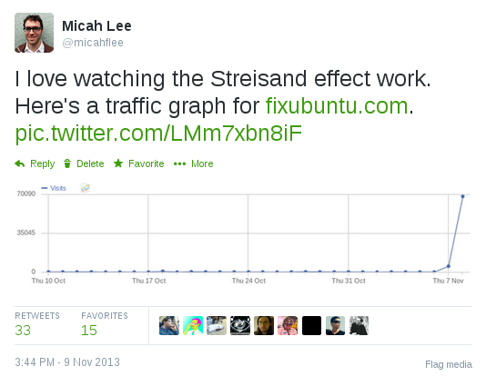 fixubuntu.com Streisand effect