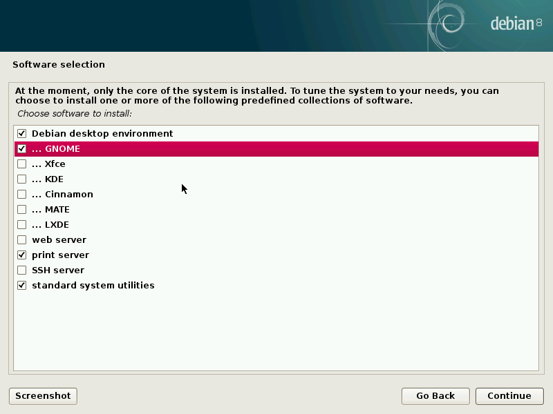 Install GNOME desktop environment