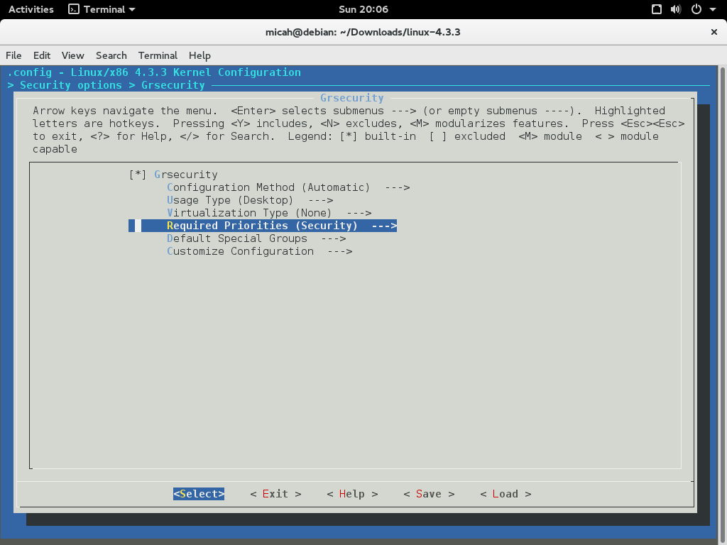 Linux kernel options
